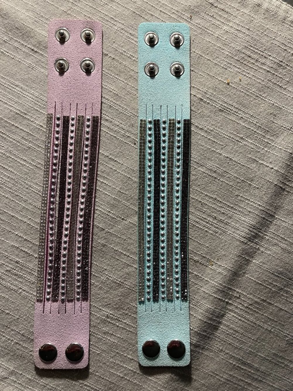 Pair of Faux-Suede Wrap Cuff Bracelets
